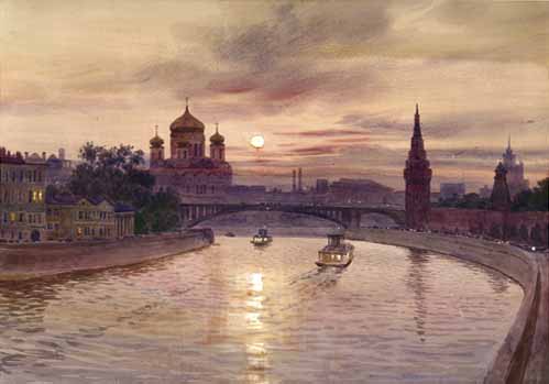 Купить или заказать картину Андрияки Вечерняя Москва-река